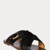 Black Women’s Ralph Lauren Jacie Calfskin Stirrup Sandals