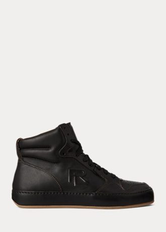 Black Women’s Ralph Lauren Jaemyn Calfskin High-Top Sneakers