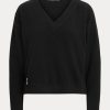 Black Women’s Ralph Lauren Jersey V-Neck Sweatshirts