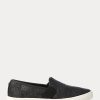 Black Women’s Ralph Lauren Jinny Woven Slip-On Sneakers Black Women’s Ralph Lauren Jinny Woven Slip-On Sneakers