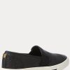 Black Women’s Ralph Lauren Jinny Woven Slip-On Sneakers Black Women’s Ralph Lauren Jinny Woven Slip-On Sneakers