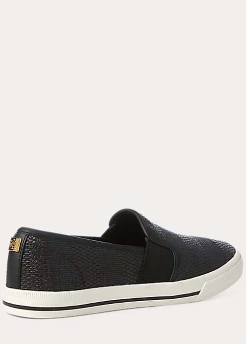 Black Women’s Ralph Lauren Jinny Woven Slip-On Sneakers Black Women’s Ralph Lauren Jinny Woven Slip-On Sneakers