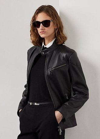 Black Women’s Ralph Lauren Keven Lambskin Biker Jackets