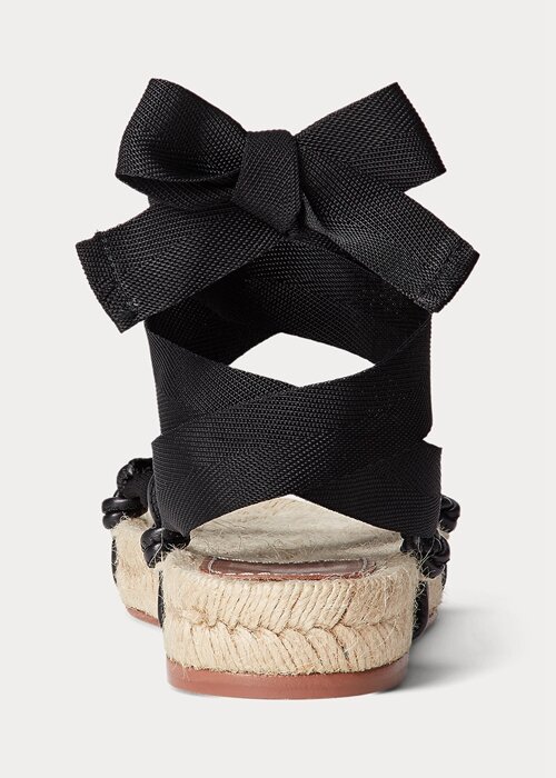 Black Women’s Ralph Lauren Lace-Ups Sandals Black Women’s Ralph Lauren Lace-Ups Sandals