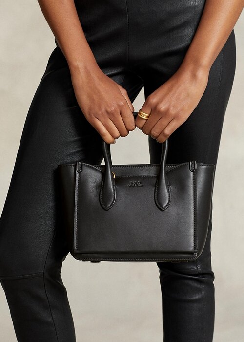 Black Women’s Ralph Lauren Leather Mini Sloane Satchel Bags Black Women’s Ralph Lauren Leather Mini Sloane Satchel Bags