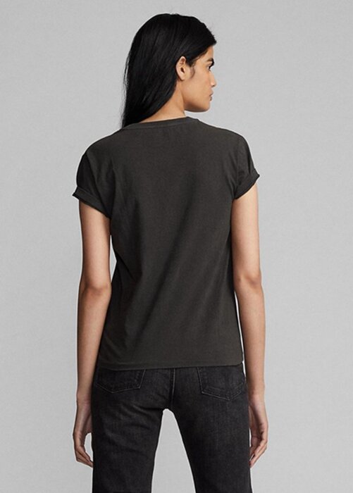 Black Women’s Ralph Lauren Logo Cotton Jersey T Shirts Black Women’s Ralph Lauren Logo Cotton Jersey T Shirts