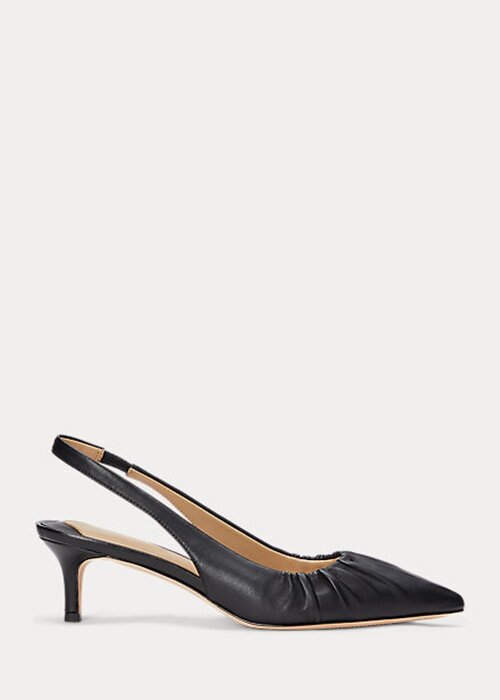 Black Women’s Ralph Lauren Lolah Nappa Leather Slingback Heels Black Women’s Ralph Lauren Lolah Nappa Leather Slingback Heels