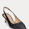 Black Women’s Ralph Lauren Lolah Nappa Leather Slingback Heels Black Women’s Ralph Lauren Lolah Nappa Leather Slingback Heels