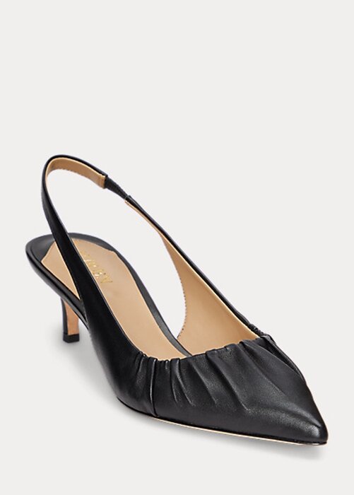 Black Women’s Ralph Lauren Lolah Nappa Leather Slingback Heels Black Women’s Ralph Lauren Lolah Nappa Leather Slingback Heels