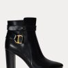 Black Women’s Ralph Lauren Madelyn Burnished Leatherie Boots