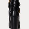 Black Women’s Ralph Lauren Madelyn Burnished Leatherie Boots