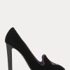 Black Women’s Ralph Lauren Marion Embroidered Velvet Heels Black Women’s Ralph Lauren Marion Embroidered Velvet Heels