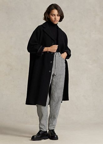 Black Women’s Ralph Lauren Oversize Herringbone Wool-Blend Coats