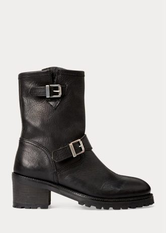Black Women’s Ralph Lauren Payge Vachetta Leather Boots