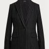 Black Women’s Ralph Lauren Pinstripe Linen-blend Twill  Blazers