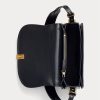 Black Women’s Ralph Lauren Polo ID Croc-Embossed Saddle Bags