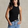 Black Women’s Ralph Lauren Ribbed Cotton Tanks