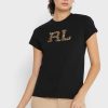 Black Women’s Ralph Lauren Round Neck Graphic Tops Black Women’s Ralph Lauren Round Neck Graphic Tops