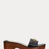 Black Women’s Ralph Lauren Roxanne Nappa Leather Sandals Black Women’s Ralph Lauren Roxanne Nappa Leather Sandals