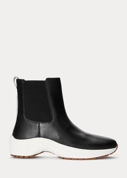 Black Women’s Ralph Lauren Rylee Burnished Leather Slip-On Sneakers Black Women’s Ralph Lauren Rylee Burnished Leather Slip-On Sneakers