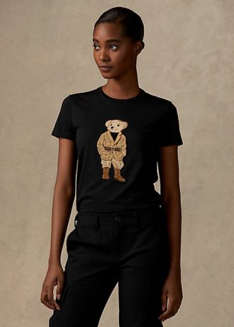 Black Women’s Ralph Lauren Safari Polo Bear Cotton T Shirts