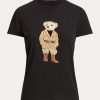 Black Women’s Ralph Lauren Safari Polo Bear Cotton T Shirts Black Women’s Ralph Lauren Safari Polo Bear Cotton T Shirts