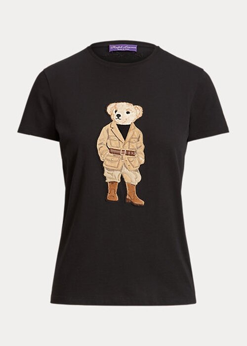 Black Women’s Ralph Lauren Safari Polo Bear Cotton T Shirts Black Women’s Ralph Lauren Safari Polo Bear Cotton T Shirts