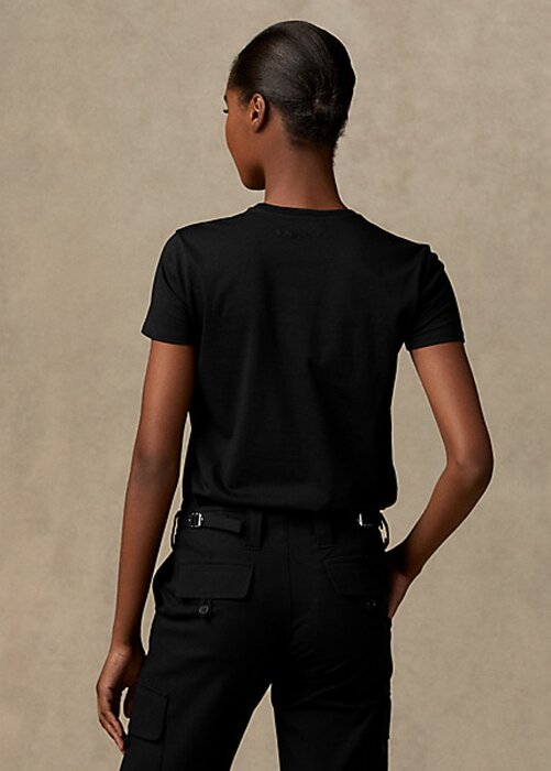 Black Women’s Ralph Lauren Safari Polo Bear Cotton T Shirts Black Women’s Ralph Lauren Safari Polo Bear Cotton T Shirts