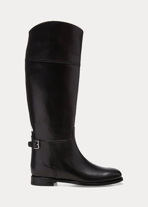 Black Women’s Ralph Lauren Sallen Calfskin Riding Boots Black Women’s Ralph Lauren Sallen Calfskin Riding Boots