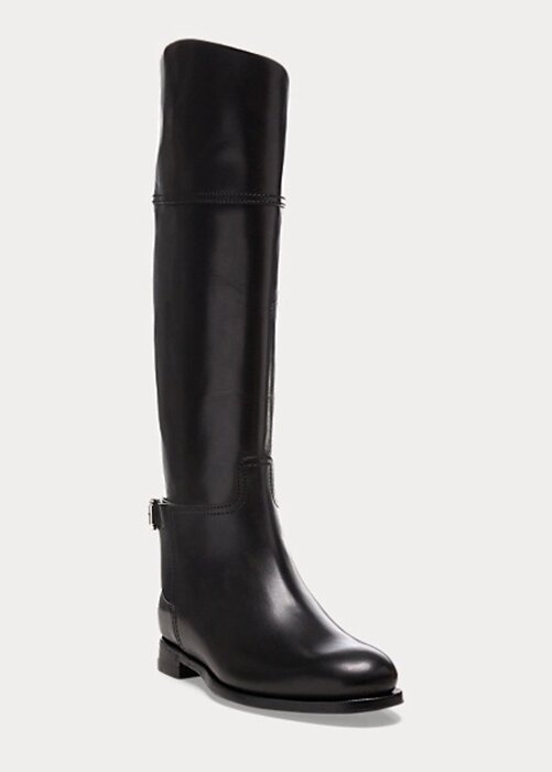 Black Women’s Ralph Lauren Sallen Calfskin Riding Boots Black Women’s Ralph Lauren Sallen Calfskin Riding Boots