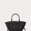 Black Women’s Ralph Lauren Straw Small Daphney Tote Bags