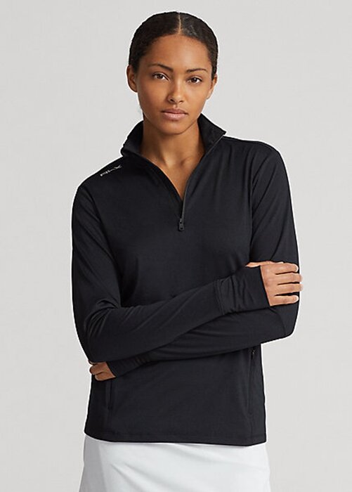 Black Women’s Ralph Lauren Stretch Jersey Quarter-Zip Sweatshirts Black Women’s Ralph Lauren Stretch Jersey Quarter-Zip Sweatshirts