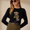 Black Women’s Ralph Lauren Utility Bear Cashmere Sweaters