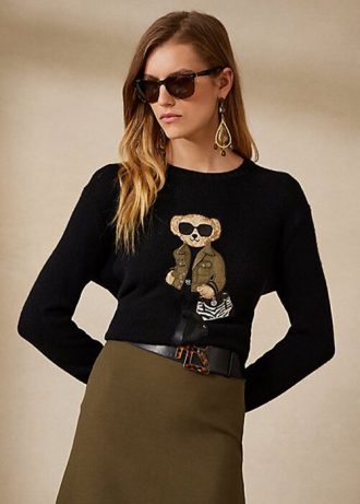 Black Women’s Ralph Lauren Utility Bear Cashmere Sweaters