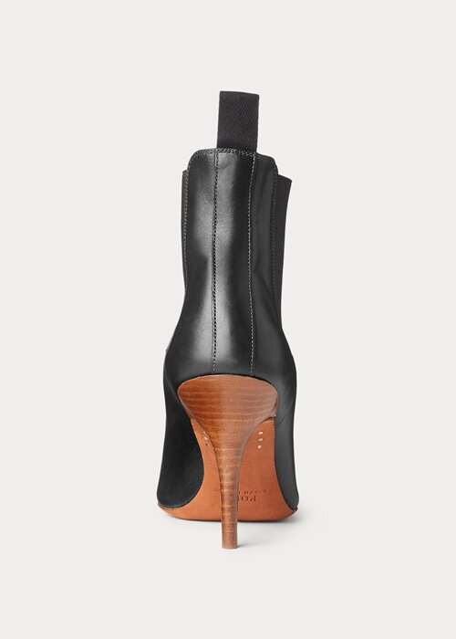 Black Women’s Ralph Lauren Vachetta Calfskin Kitten-Heel Boots Black Women’s Ralph Lauren Vachetta Calfskin Kitten-Heel Boots