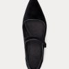 Black Women’s Ralph Lauren Velvet Mary Jane Pointed Flat Shoes Black Women’s Ralph Lauren Velvet Mary Jane Pointed Flat Shoes