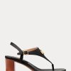 Black Women’s Ralph Lauren Westcott II Tumbled Leather Sandals
