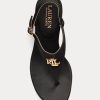 Black Women’s Ralph Lauren Westcott II Tumbled Leather Sandals