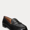 Black Women’s Ralph Lauren Wynnie Burnished Leather Loafers Black Women’s Ralph Lauren Wynnie Burnished Leather Loafers
