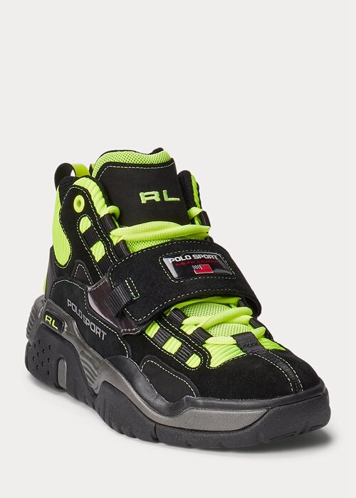 Black / Yellow Men’s Ralph Lauren PS100 High-Top Sneakers Black / Yellow Men’s Ralph Lauren PS100 High-Top Sneakers