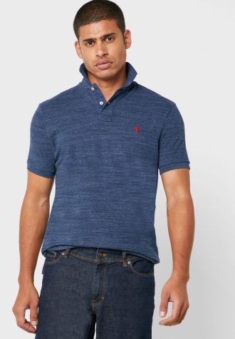 Blue Men’s Ralph Lauren Basic Mesh Polo Shirts