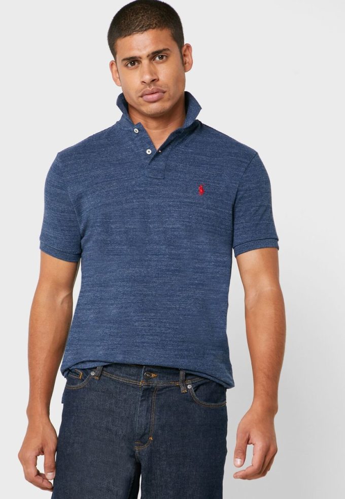 Blue Men’s Ralph Lauren Basic Mesh Polo Shirts