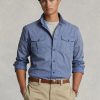 Blue Men’s Ralph Lauren Classic Fit Chino Work  Shirts