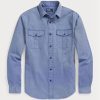 Blue Men’s Ralph Lauren Classic Fit Chino Work  Shirts