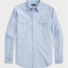 Blue Men’s Ralph Lauren Classic Fit Oxford Western  Shirts