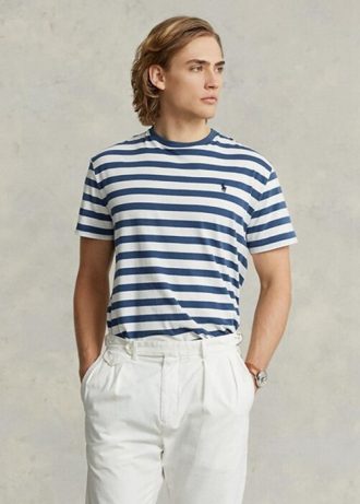 Blue Men’s Ralph Lauren Classic Fit Striped Jersey  T Shirts