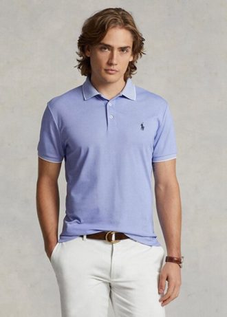 Blue Men’s Ralph Lauren Custom Slim Fit Birdseye Polo Shirts