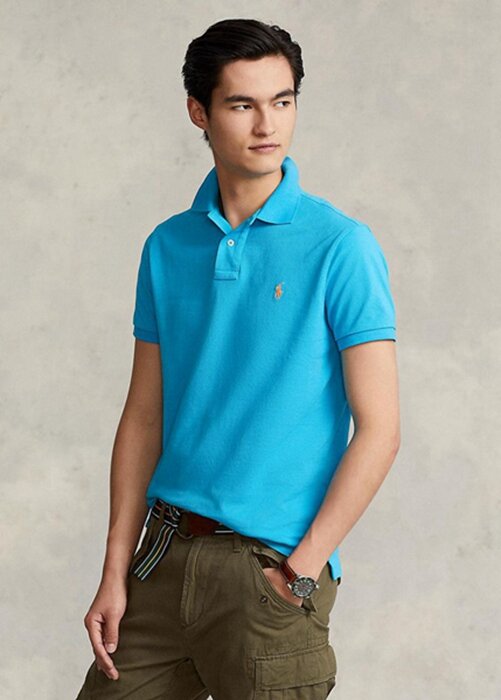 Blue Men’s Ralph Lauren Custom Slim Fit Mesh Polo Shirts Blue Men’s Ralph Lauren Custom Slim Fit Mesh Polo Shirts