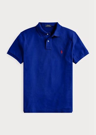 Blue Men’s Ralph Lauren Custom Slim Fit Mesh Polo Shirts