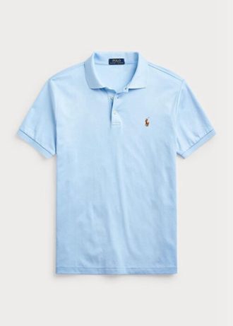 Blue Men’s Ralph Lauren Custom Slim Fit Soft Cotton Polo Shirts
